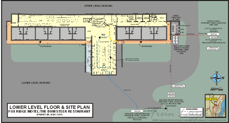 Scaled site plan showing interior floor plan
